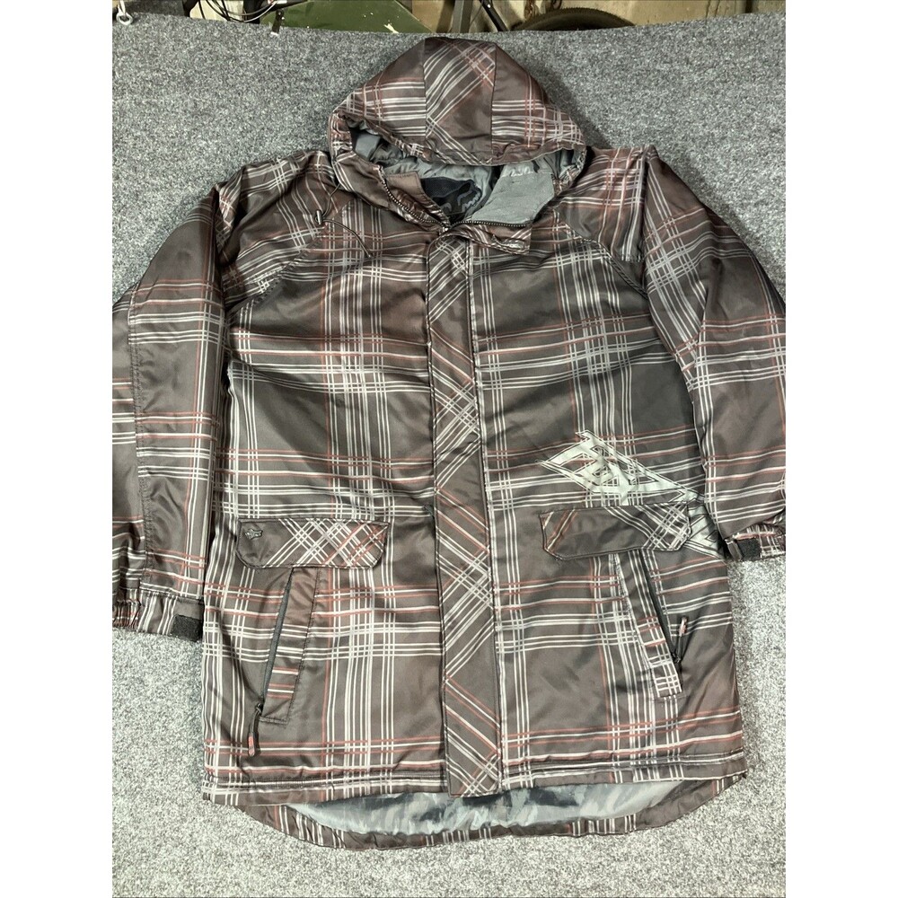 Fox Racing Tech FX Plaid Snowboard Ski Jacket Insulated Men's XL Black